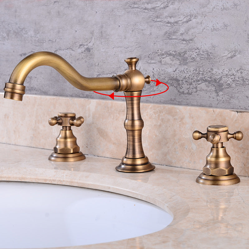 Widespread Bathroom Faucet 3 Holes Circular Vessel Sink Faucet