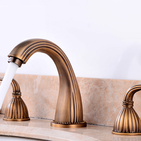 Widespread Bathroom Faucet 3 Holes Circular Vessel Sink Faucet