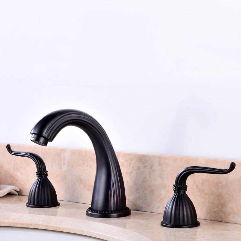 Widespread Bathroom Faucet 3 Holes Circular Vessel Sink Faucet