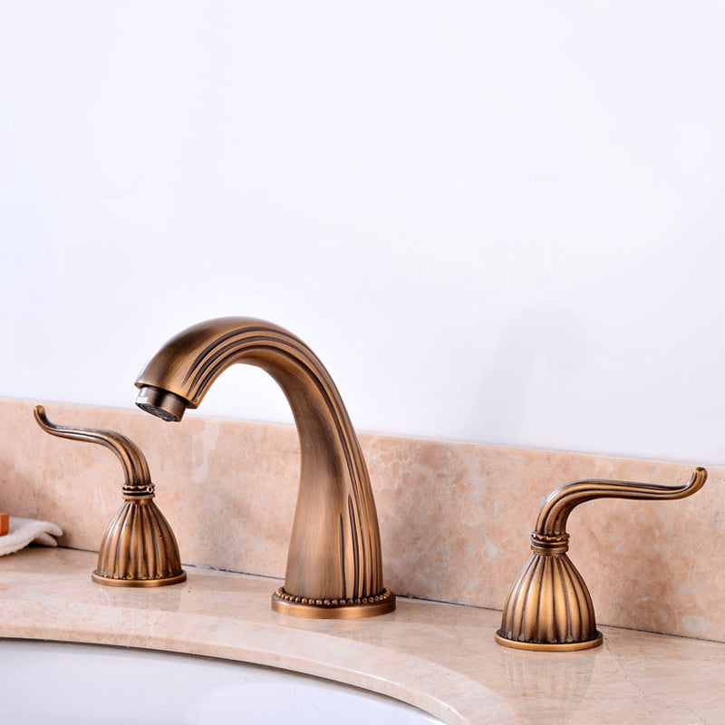 Widespread Bathroom Faucet 3 Holes Circular Vessel Sink Faucet