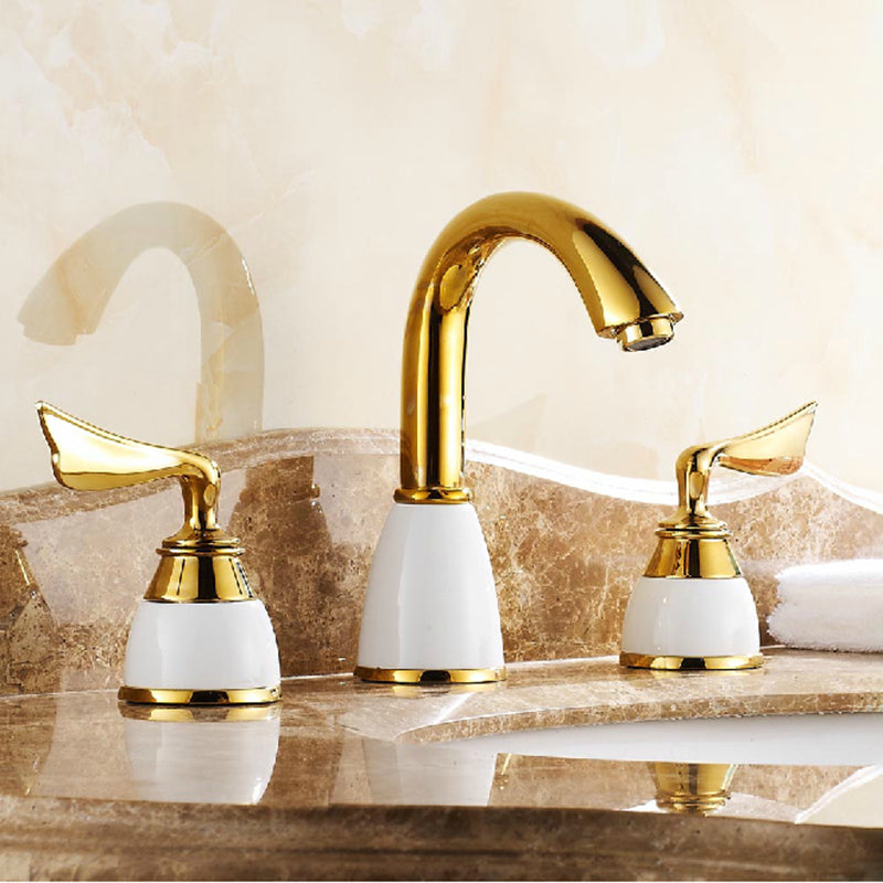 Widespread Bathroom Faucet 3 Holes Circular Vessel Sink Faucet