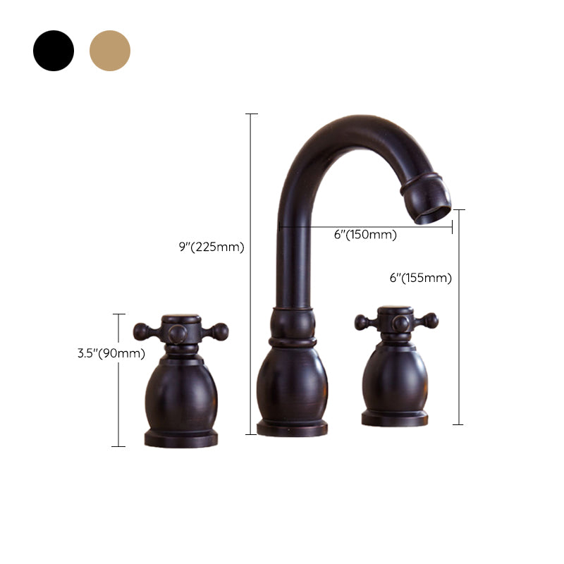 Widespread Bathroom Faucet 3 Holes Circular Vessel Sink Faucet