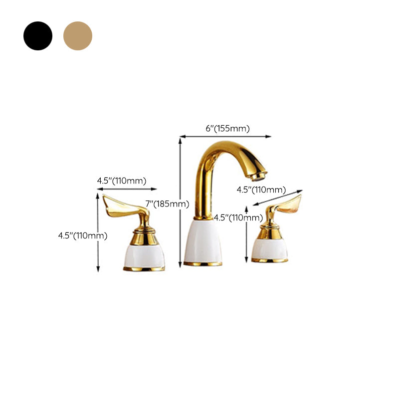 Widespread Bathroom Faucet 3 Holes Circular Vessel Sink Faucet