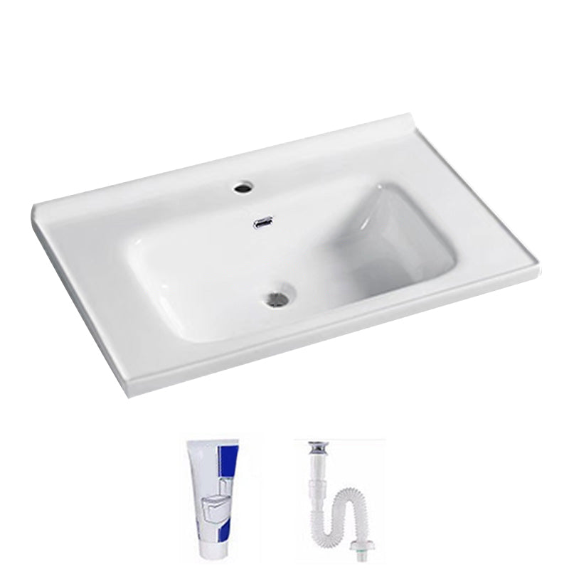 Contemporary Bathroom Sink Pop-Up Drain Rectangular Vessel Sink(Not Including Faucet)