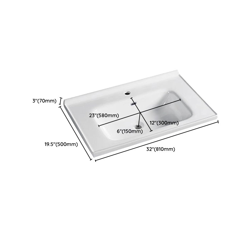 Contemporary Bathroom Sink Pop-Up Drain Rectangular Vessel Sink(Not Including Faucet)