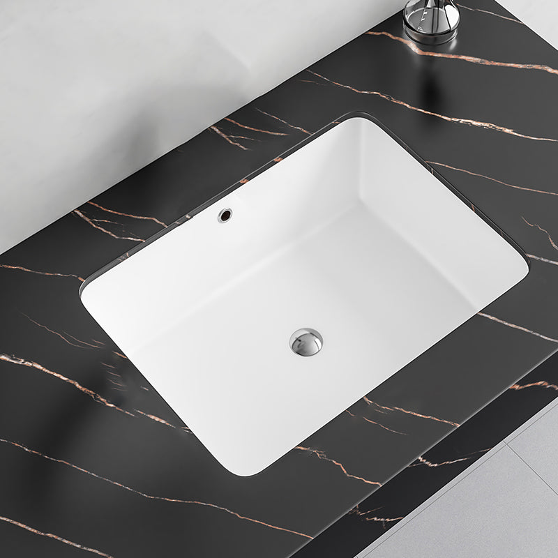 Undermount Bathroom Sink Modern Style Overflow Hole Design Ceramic Bathroom Sink