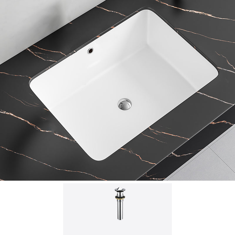 Undermount Bathroom Sink Modern Style Overflow Hole Design Ceramic Bathroom Sink