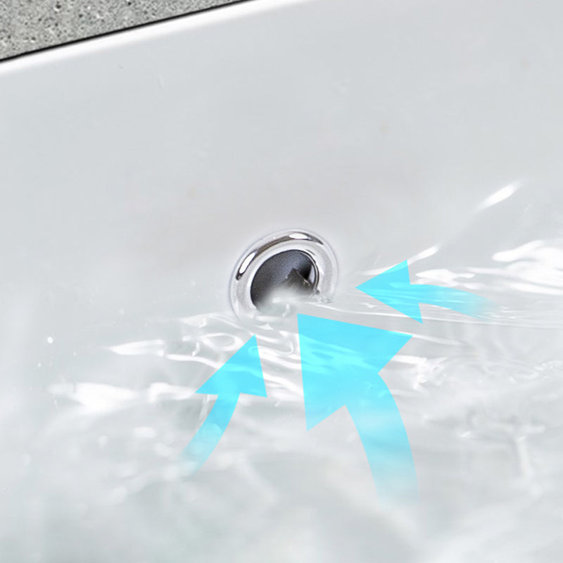 Undermount Bathroom Sink Modern Style Overflow Hole Design Ceramic Bathroom Sink