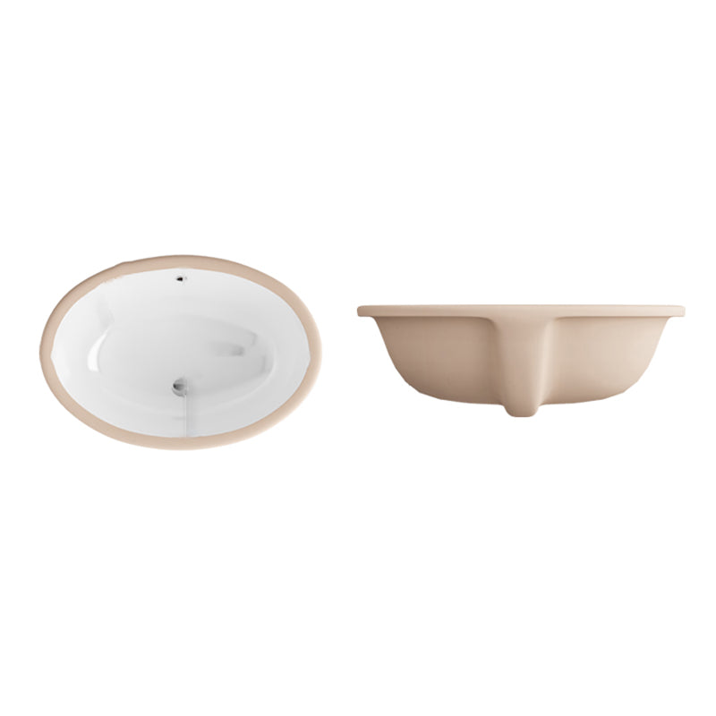 Undermount Bathroom Sink Modern Style Overflow Hole Design Ceramic Bathroom Sink