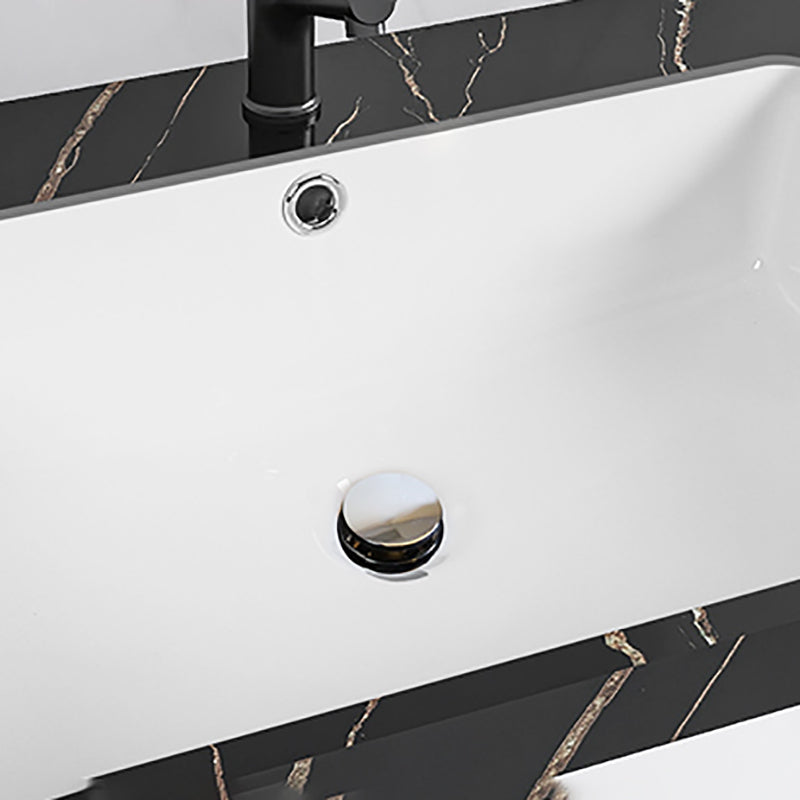 Undermount Bathroom Sink Modern Style Overflow Hole Design Ceramic Bathroom Sink