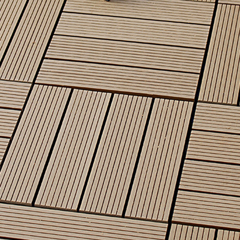 12" X 12" 4-Slat Square Deck/Patio Flooring Tiles Snapping Installation Floor Board Tiles