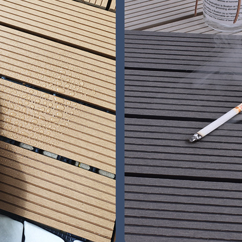 12" X 12" 4-Slat Square Deck/Patio Flooring Tiles Snapping Installation Floor Board Tiles