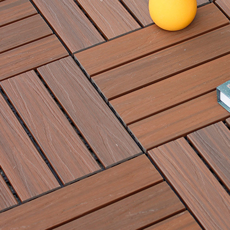 12" X 12"4-Slat Square PVC Flooring Tiles Interlocking Installation Floor Board Tiles