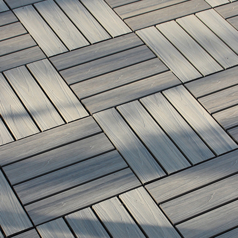 12" X 12"4-Slat Square PVC Flooring Tiles Snap Fit Installation Floor Board Tiles