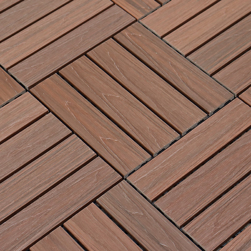 12" X 12"4-Slat Square PVC Flooring Tiles Snap Fit Installation Floor Board Tiles