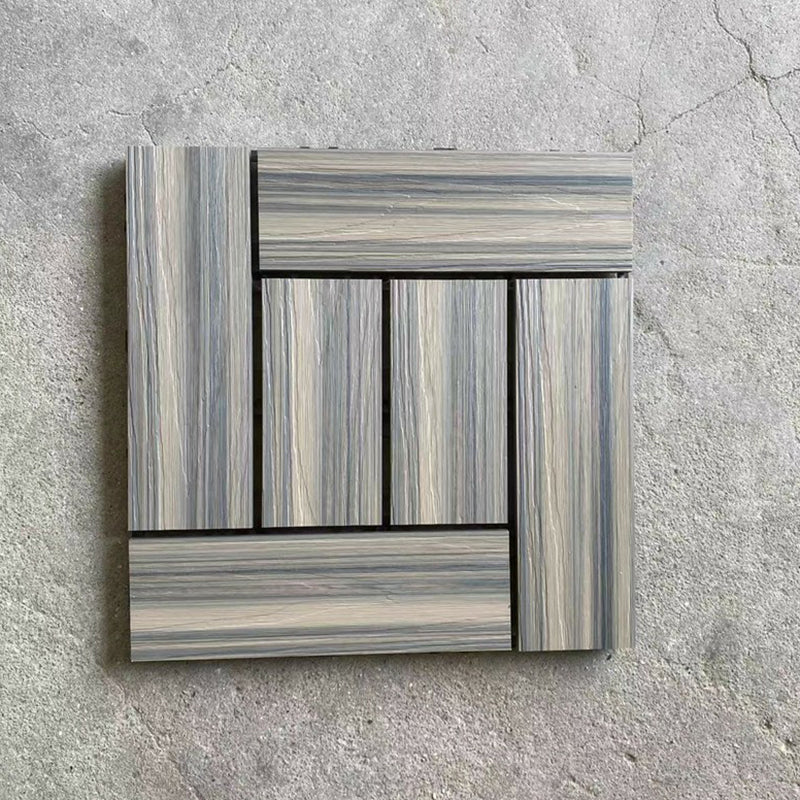 Interlocking Decking Tiles Striped Pattern Square Deck Plank Outdoor Patio