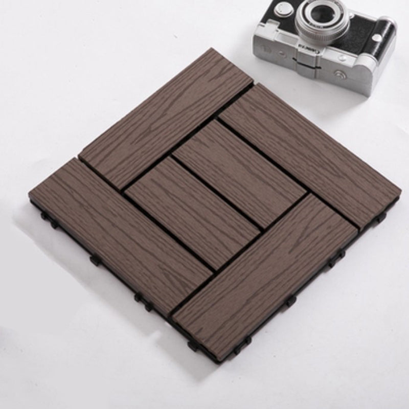 Interlocking Decking Tiles Striped Pattern Square Deck Plank Outdoor Patio