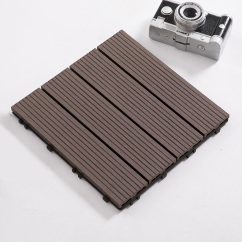 Interlocking Decking Tiles Striped Pattern Square Deck Plank Outdoor Patio