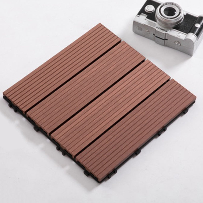 Interlocking Decking Tiles Striped Pattern Square Deck Plank Outdoor Patio