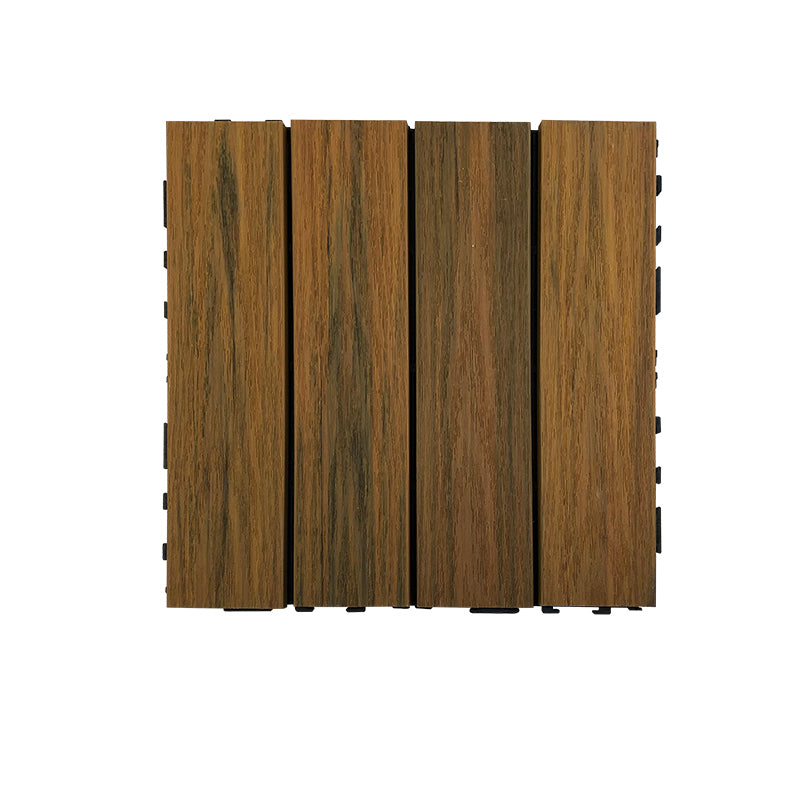 Composite Square Decking Tiles Interlocking Striped Pattern Patio Flooring Tiles