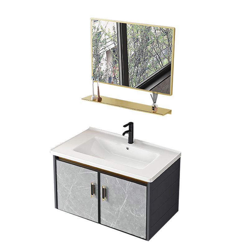 Modern Sink Vanity Set Wall Mounted Drawers Ceramic Sink Set