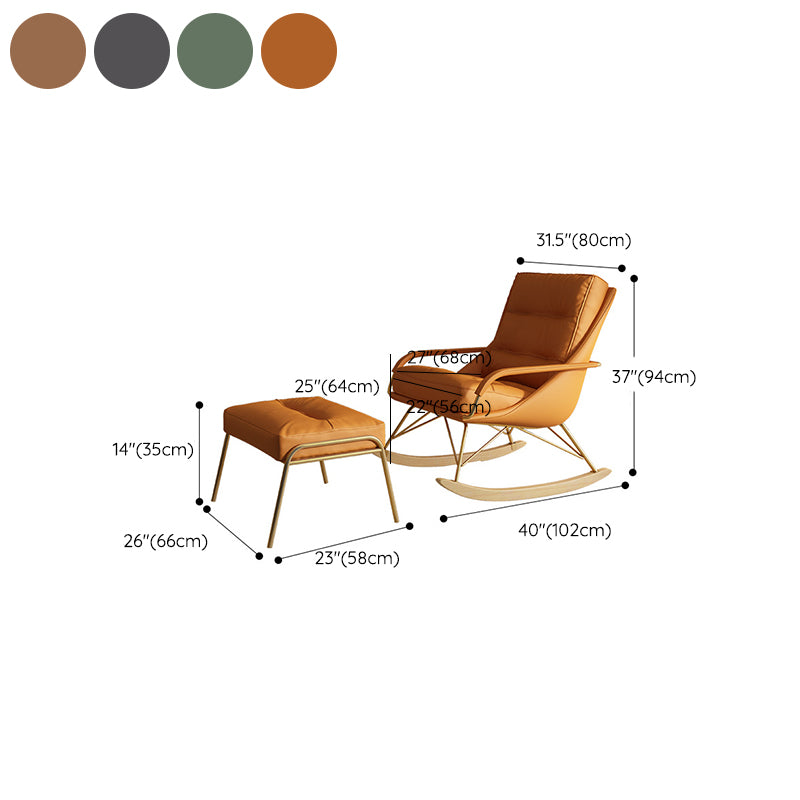 Glam Style Mother Feeding Sofa Rocking Chair Indoor Rocking Chair with Ottoman