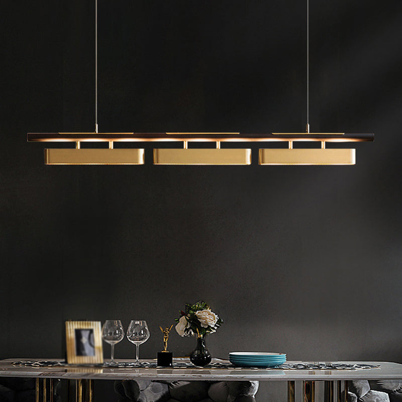 Modern 2/3/4-Light Black Ceiling Light Metal Kitchen Island Lighting for Dining Room