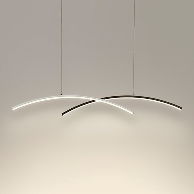 Black and White Ceiling Pendant Fixture Aluminum LED 2 - Light Kitchen Island Light