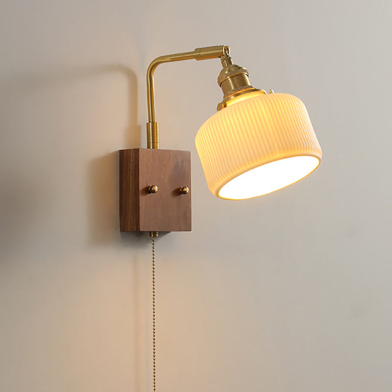 Modern Wood Curving Wall Sconce Geometric Shape Wall Light for Living Room