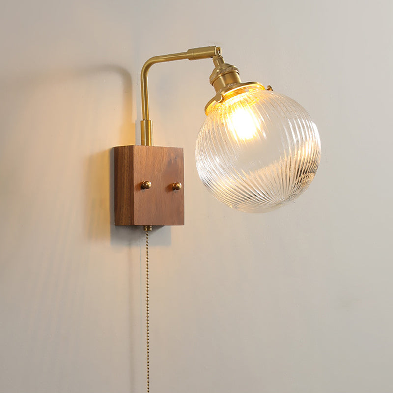 Modern Wood Curving Wall Sconce Geometric Shape Wall Light for Living Room