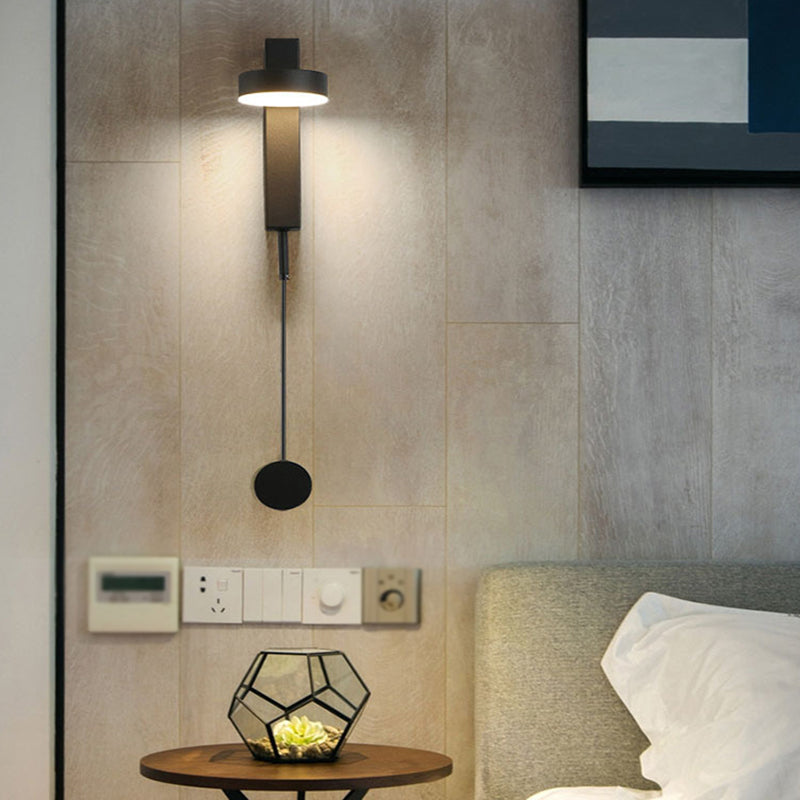 LED Modern Metal Wall Sconce Circle Shape Wall Lamp with Acrylic Shade for Bedroom