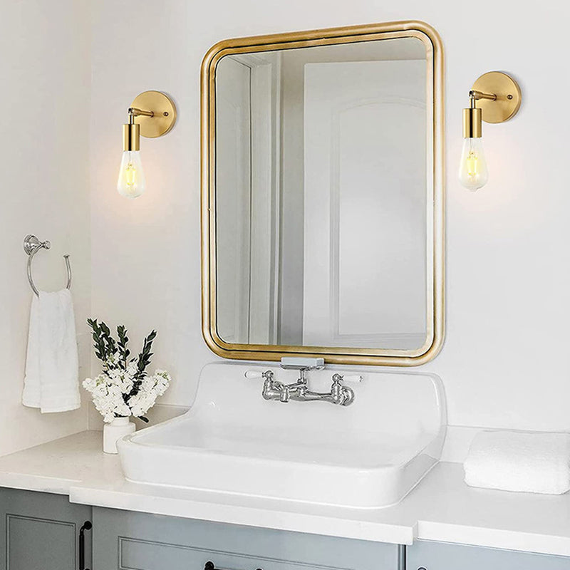 Gold Modern Metal Wall Sconce Cylinder Shape Wall Light for Living Room