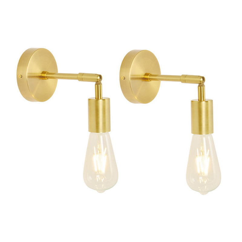 Gold Modern Metal Wall Sconce Cylinder Shape Wall Light for Living Room