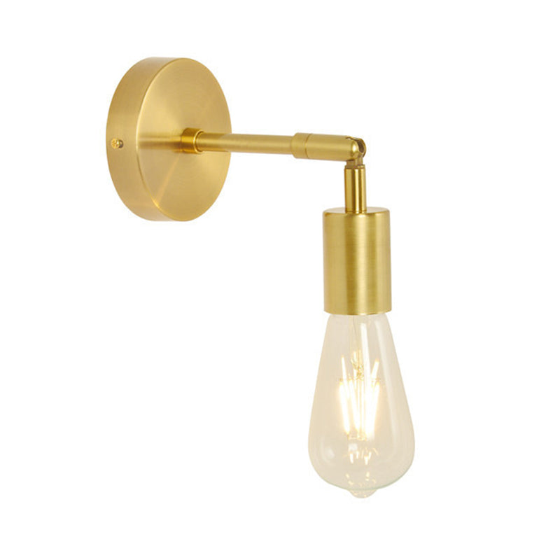 Gold Modern Metal Wall Sconce Cylinder Shape Wall Light for Living Room