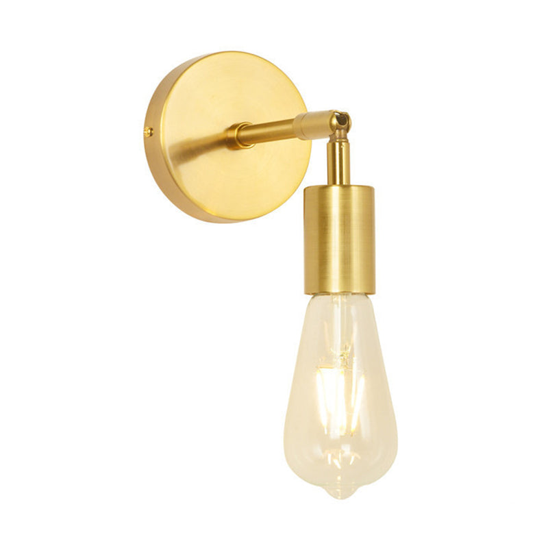 Gold Modern Metal Wall Sconce Cylinder Shape Wall Light for Living Room
