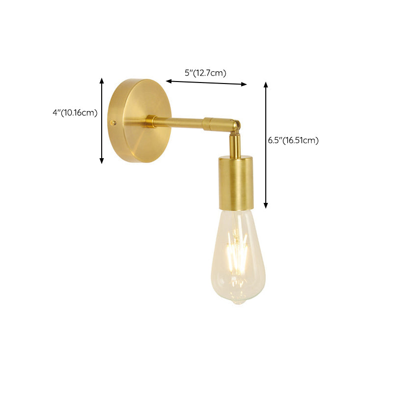 Gold Modern Metal Wall Sconce Cylinder Shape Wall Light for Living Room