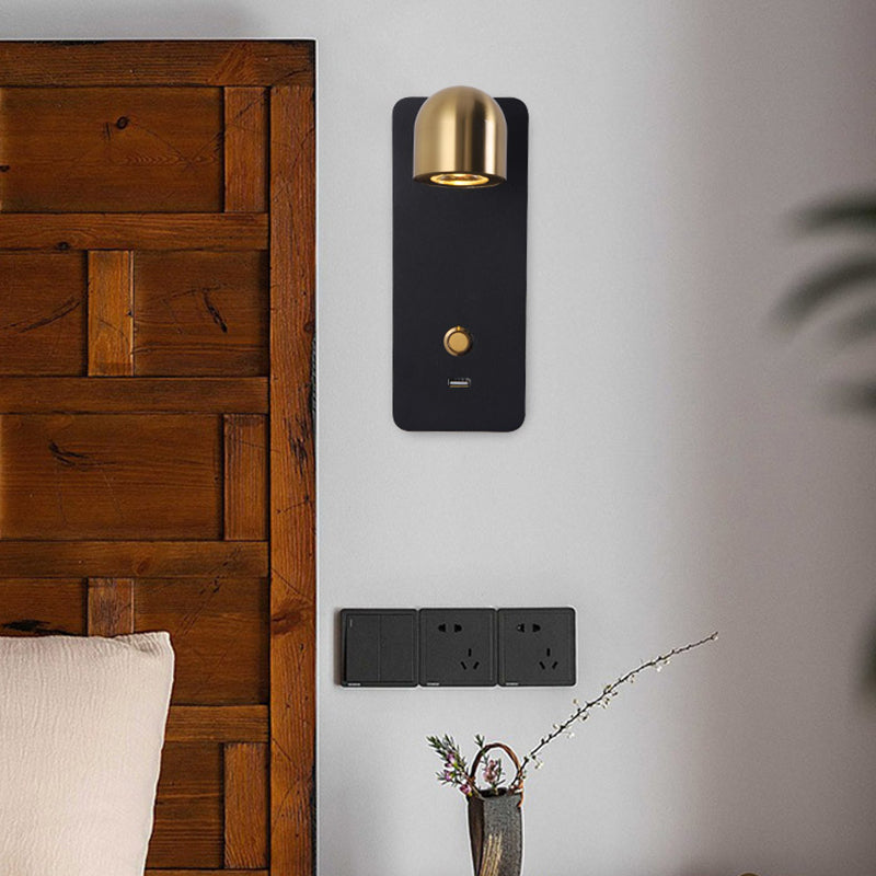 Gold Modern Metal Wall Sconce Rectangle Shape Wall Light with Glass Shade for Living Room