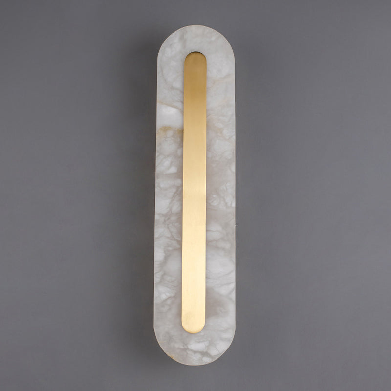 Geometric Post Modern Wall Mount in Gold Brass & Marble Wall Sconce