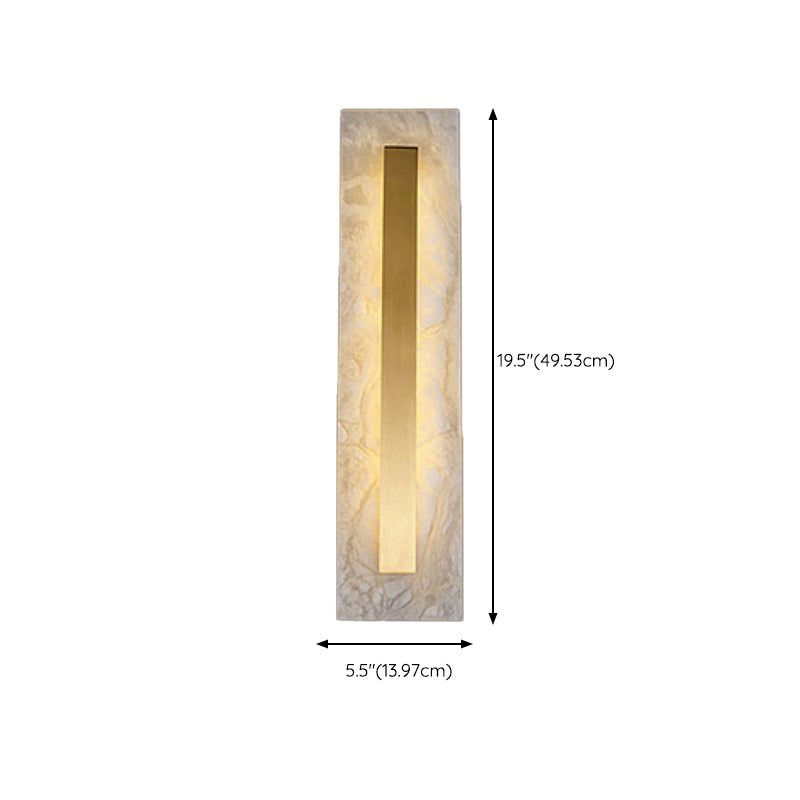 Geometric Post Modern Wall Mount in Gold Brass & Marble Wall Sconce