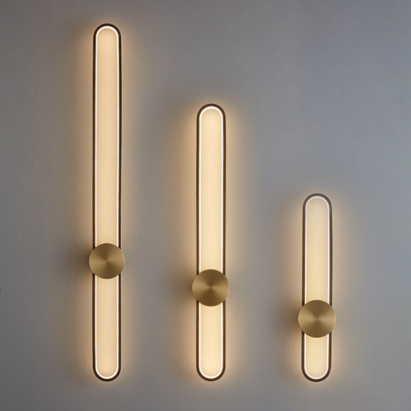 Solid Brass Linear Wall Mounted Light LED 1 - Light Modern Wall Sconce