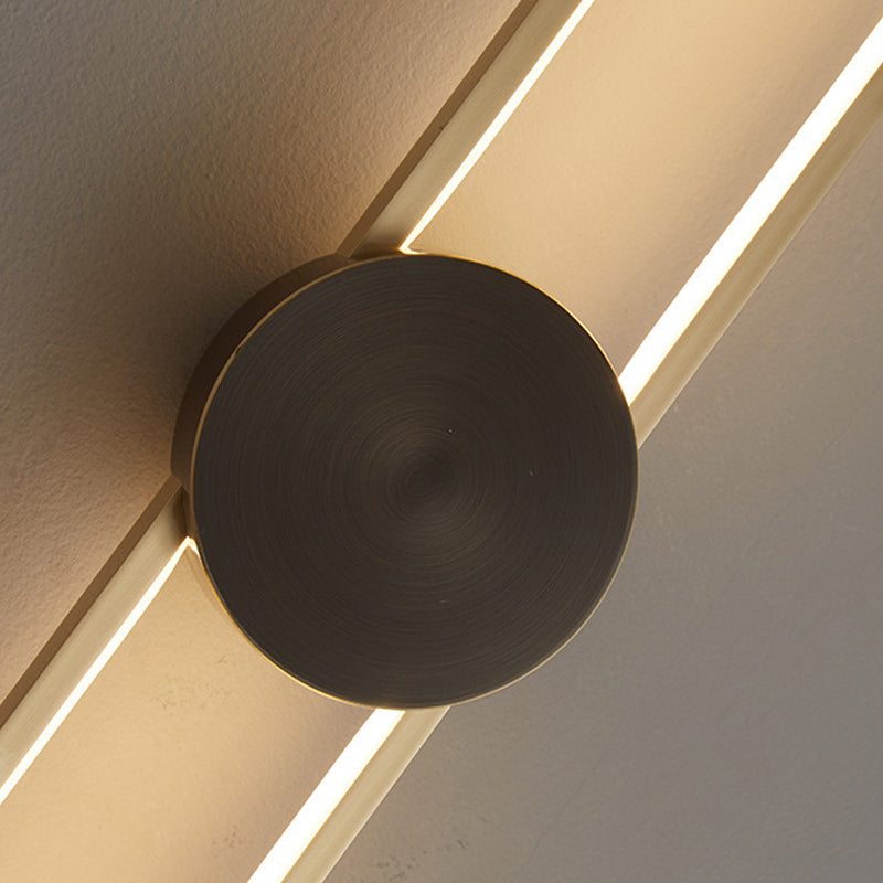 Solid Brass Linear Wall Mounted Light LED 1 - Light Modern Wall Sconce