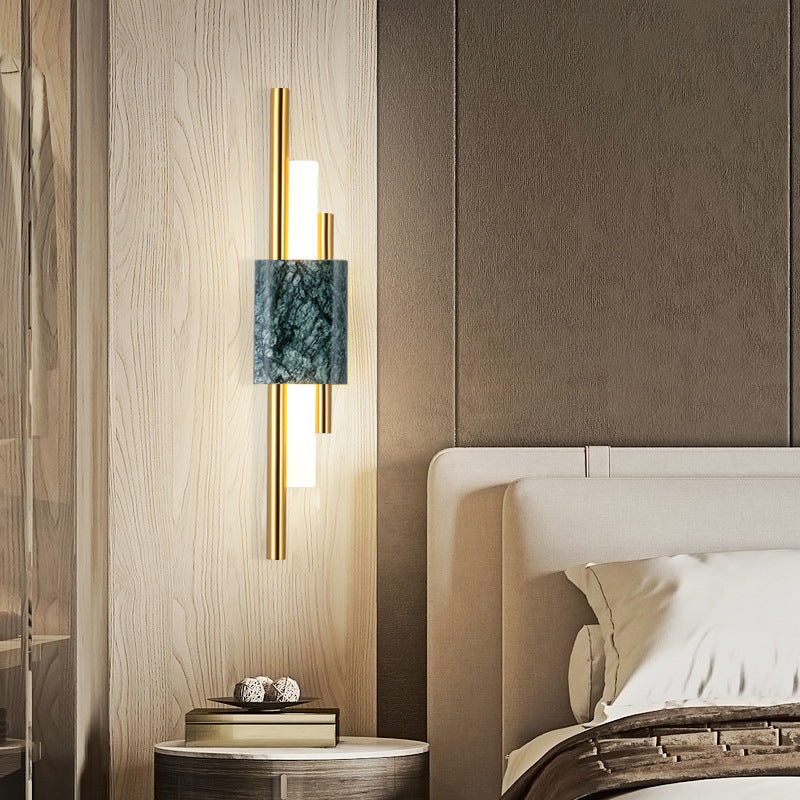Post Modern Wall Sconce in Gold Marble & Acrylic LED Wall Mounted Fixture