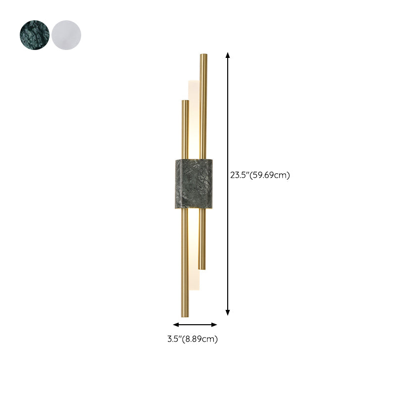 Post Modern Wall Sconce in Gold Marble & Acrylic LED Wall Mounted Fixture