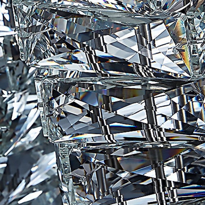 Metal and Crystal Wall Mounted Fixture in Clear LED Post Modern Cylinder Wall Lighting