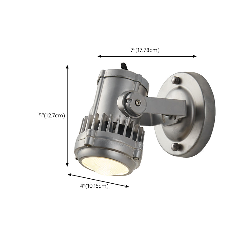 Silver Modern Metal Wall Sconce Cylinder Shape Wall Light with Glass Shade for Living Room