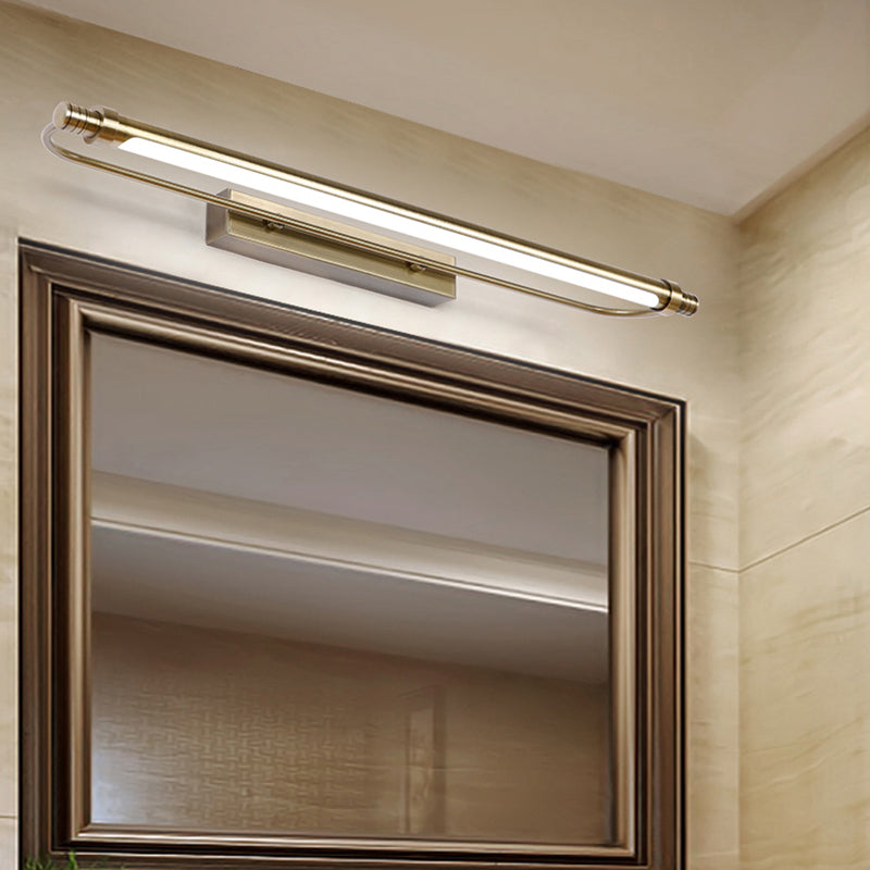 Minimalism Vanity Lighting Metal Wall Light Fixture in Gold for Bathroom