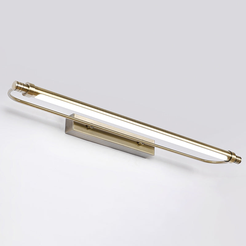 Minimalism Vanity Lighting Metal Wall Light Fixture in Gold for Bathroom