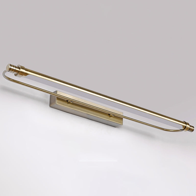 Minimalism Vanity Lighting Metal Wall Light Fixture in Gold for Bathroom