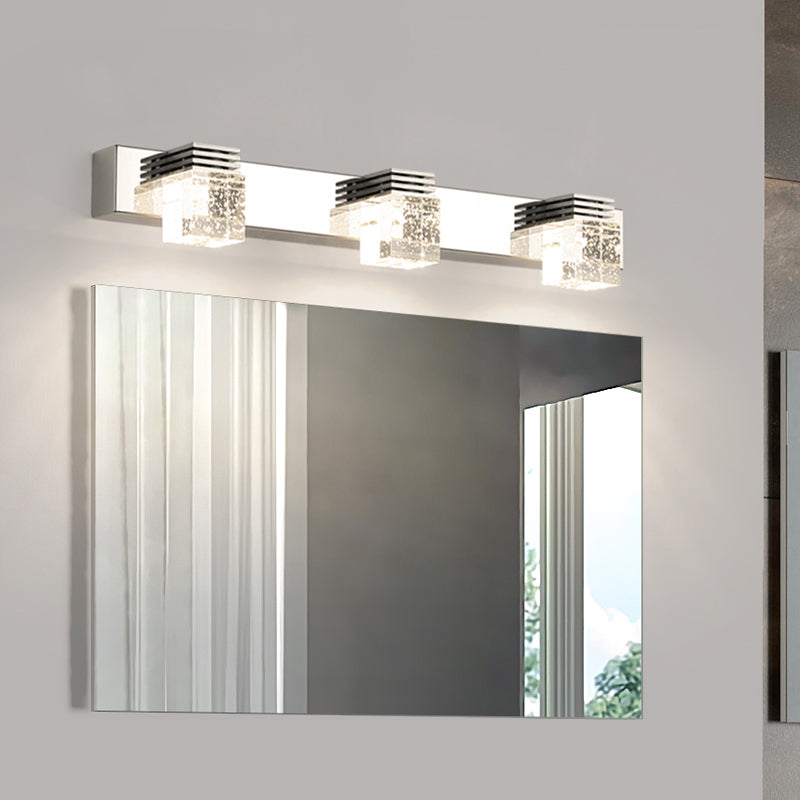 Contemporary Vanity Light Clear Crystal Wall Light Fixture for Bathroom