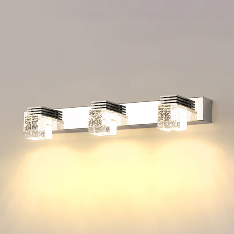 Contemporary Vanity Light Clear Crystal Wall Light Fixture for Bathroom